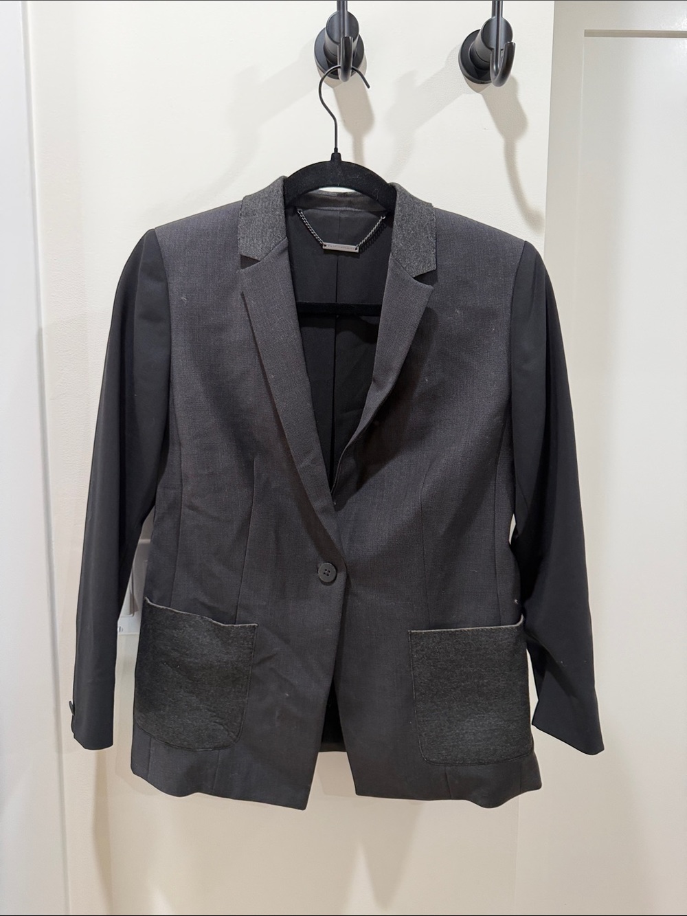 Elie Tahari Black Two-Tone Single-Button Women's Blazer